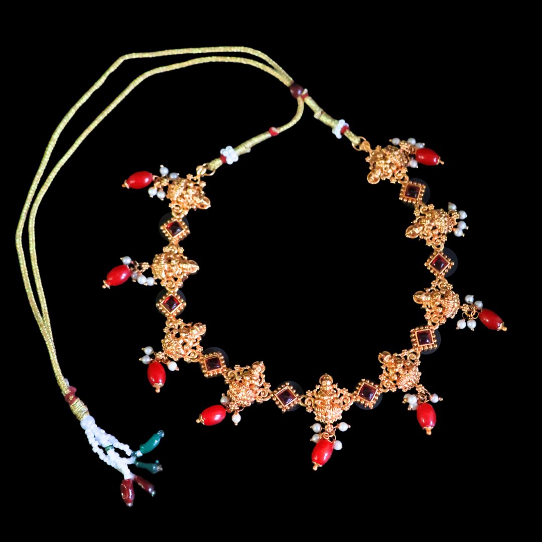 Antique Lakshmi design with AD Stone Choker Set