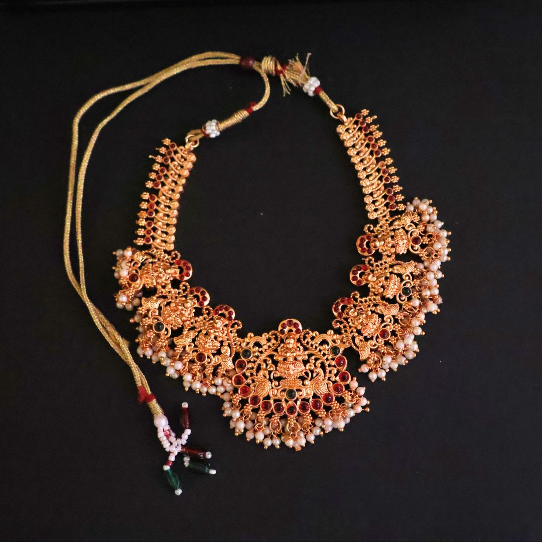 Gold Toned Lakshmi Temple Choker Set