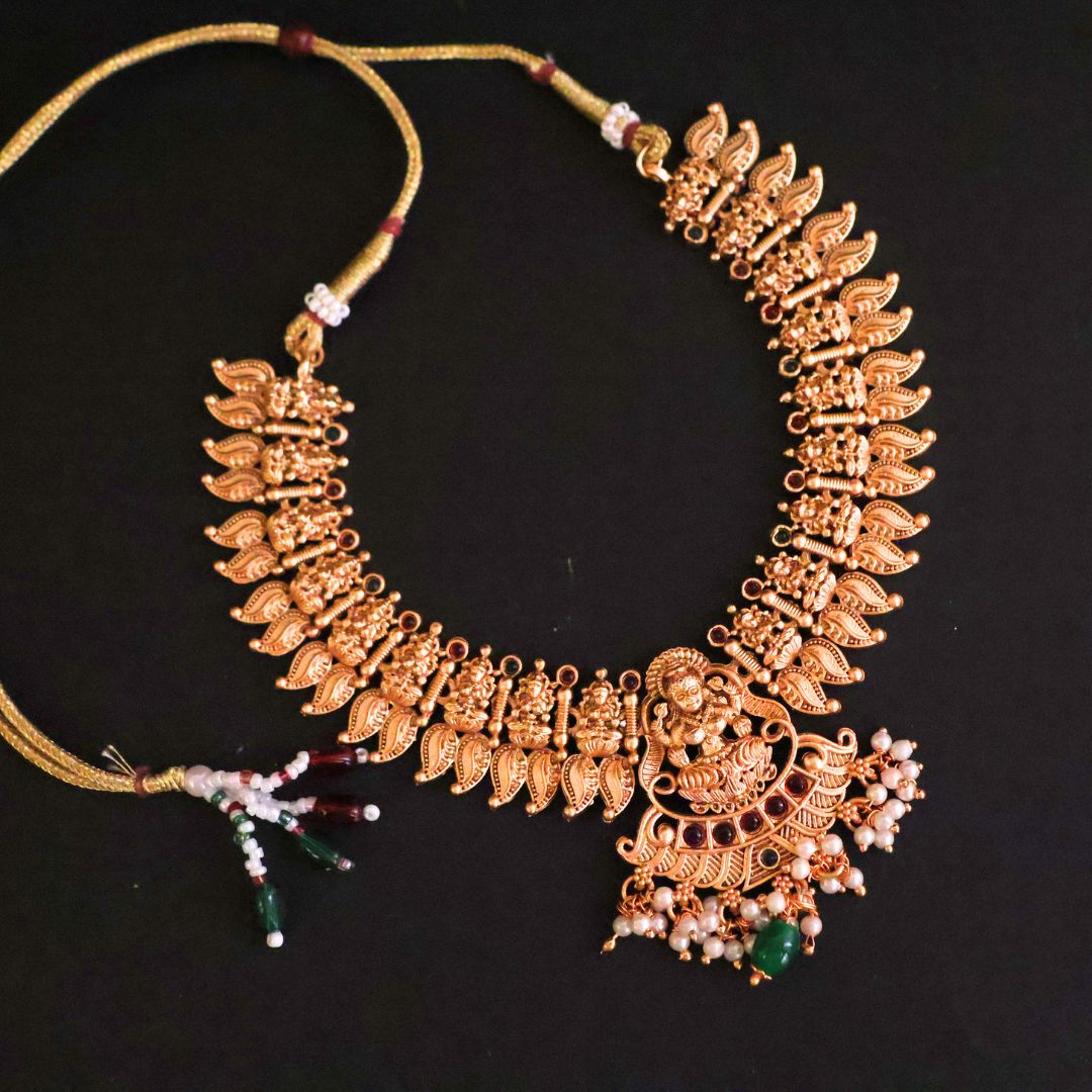 Gold Toned Lakshmi Temple Choker Set