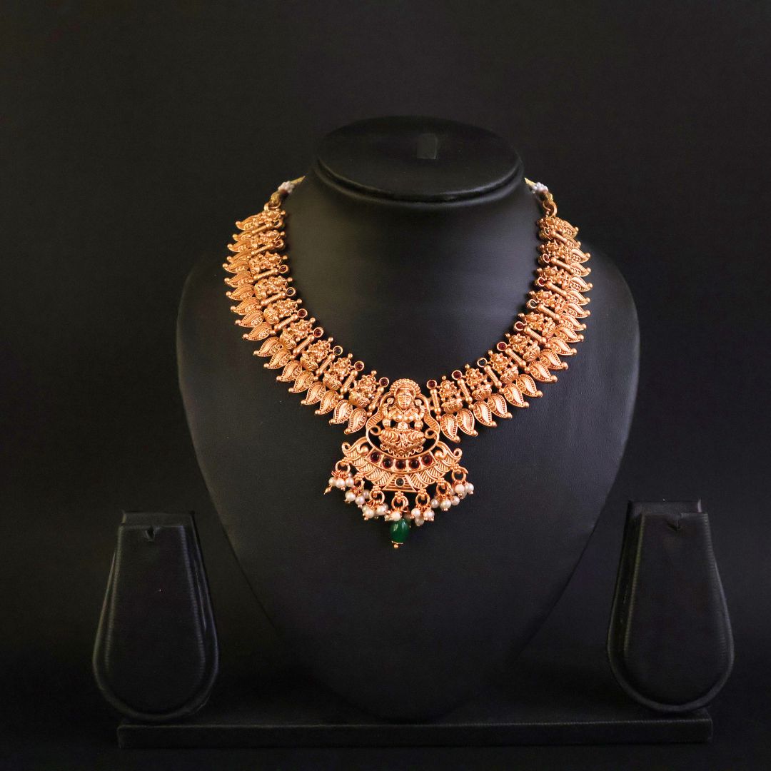 Gold Toned Lakshmi Temple Choker Set