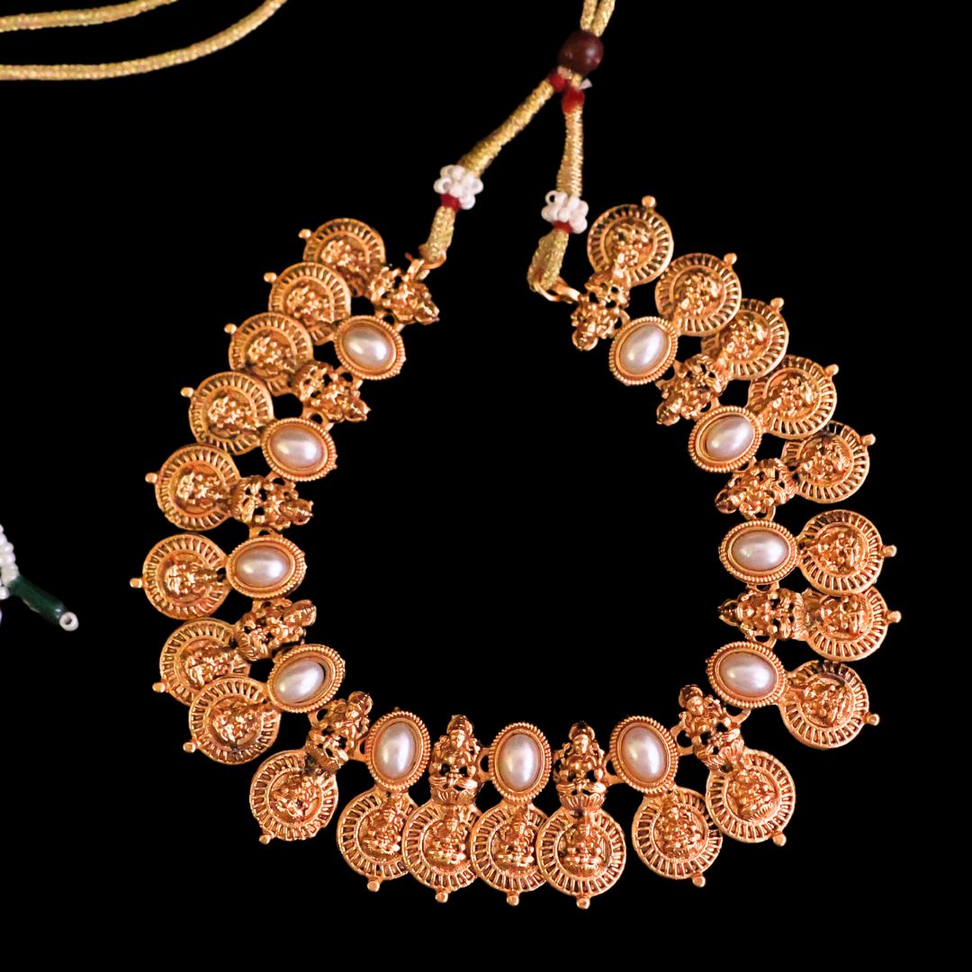 South Indian Lakshmi Coin Temple Choker Set