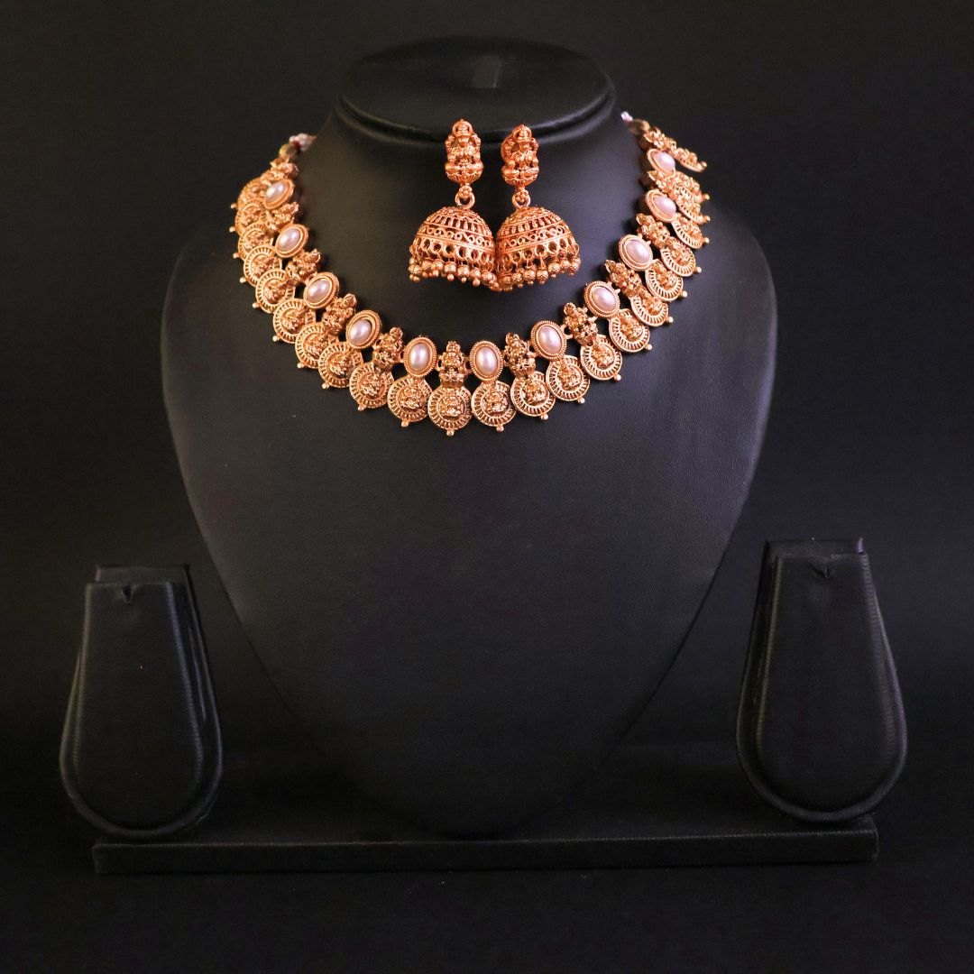 South Indian Lakshmi Coin Temple Choker Set