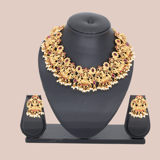 South Indian Lakshmi Temple Jewellery Choker Set